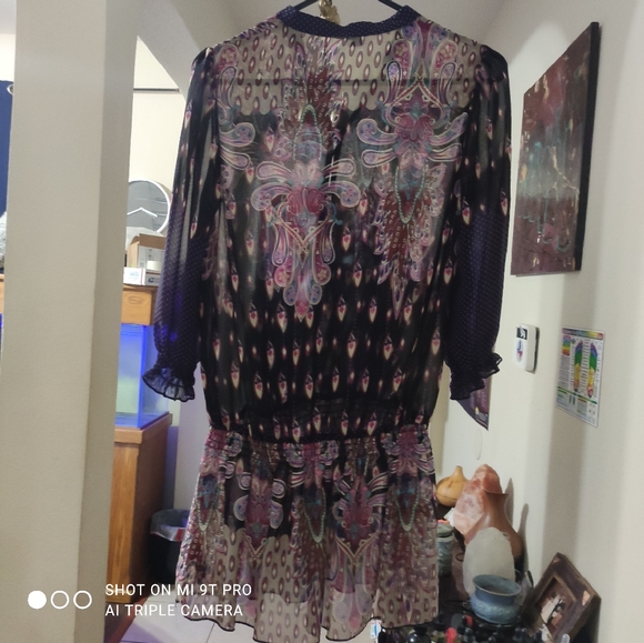 Twenty One Boho Style sheer black & purple blouse 👚 (Small) 💜💗🖤🤎🤍 - Picture 8 of 16